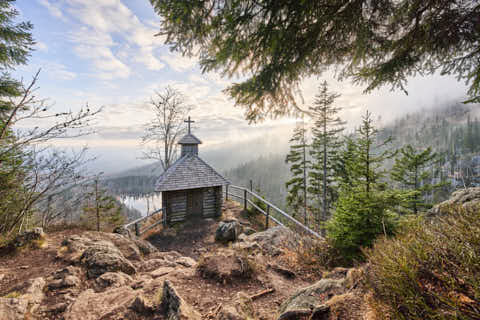 Gemeinde Sankt_Oswald-Riedlhütte Landkreis Freyung-Grafenau Großer Rachel Rachelkapelle (Dirschl Johann) Deutschland FRG